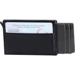 Mekanizmalı Deri Kartlık Cüzdan