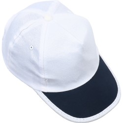 Beyaz Şapka - Lacivert Biyeli