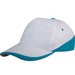 Beyaz - Turkuaz Parçalı Şapka