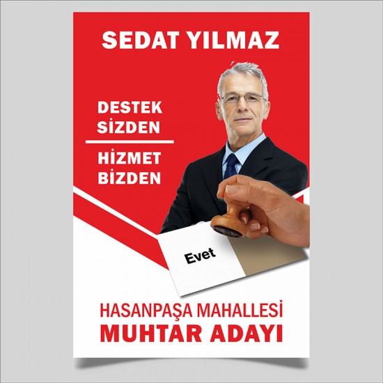 Muhtar adayı afiş - broşür - oy pusulası örnekleri özellikleri ve fiyatları