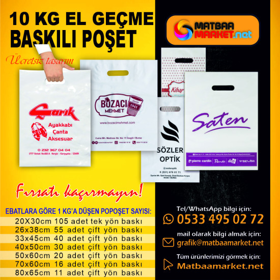 10 KG Özel Baskılı Mağaza Çantası – Logonuzla Güçlü Tanıtım