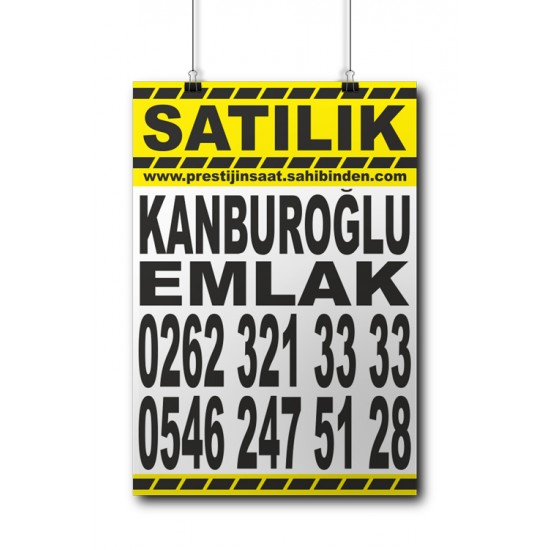 50x70 cm EMLAKÇI SATILIK-KİRALIK AFİŞLERİ